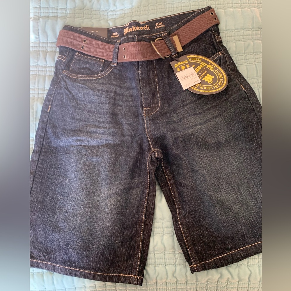 MAKAVELI Tupac Shakur BRAND Blue Jean Shorts SIZE 12 boys Vintage JEANS